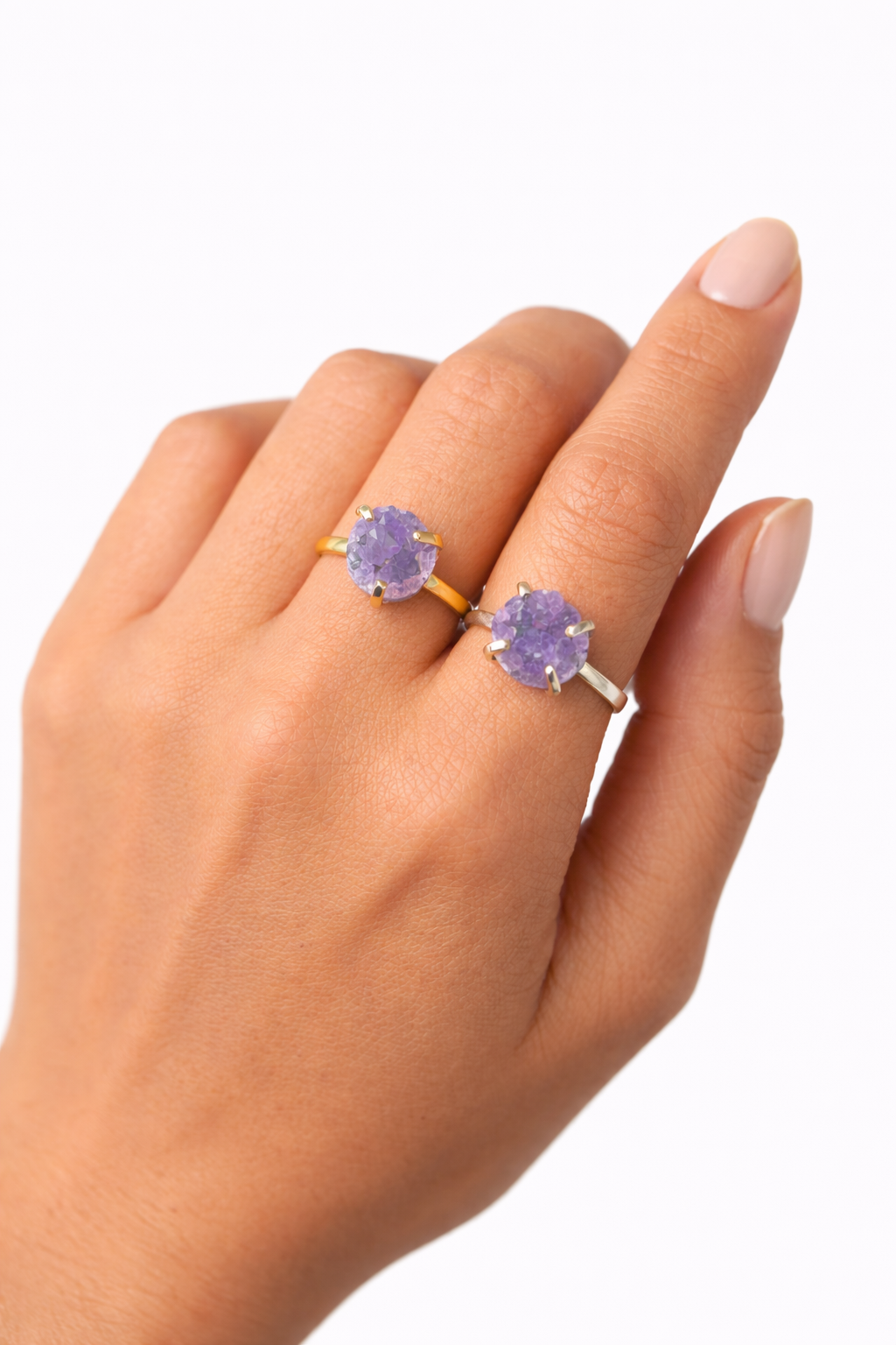 Amethyst Solitaire Ring (Size 5-8)