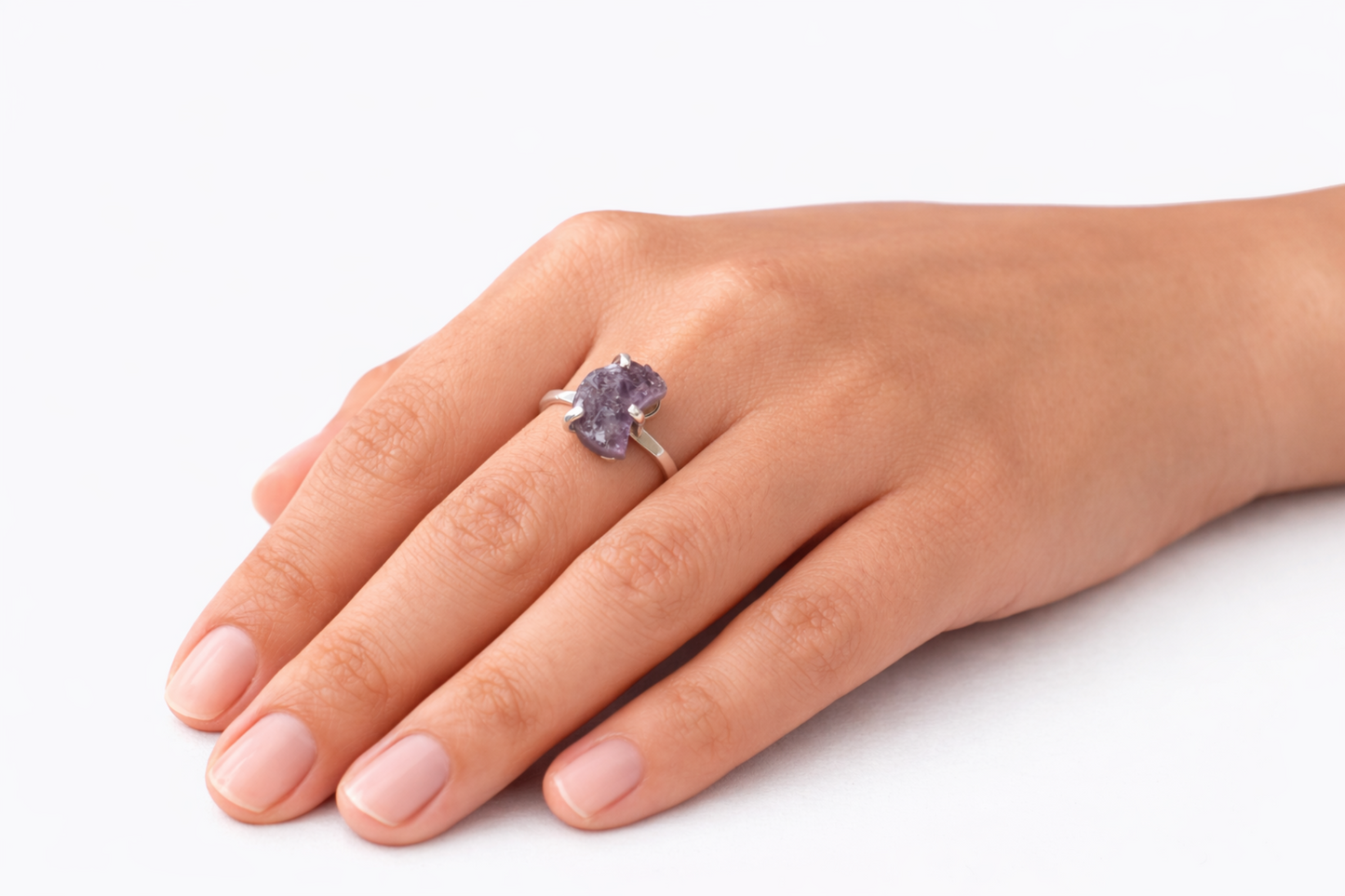 Amethyst Moon Ring (Size 5-8)