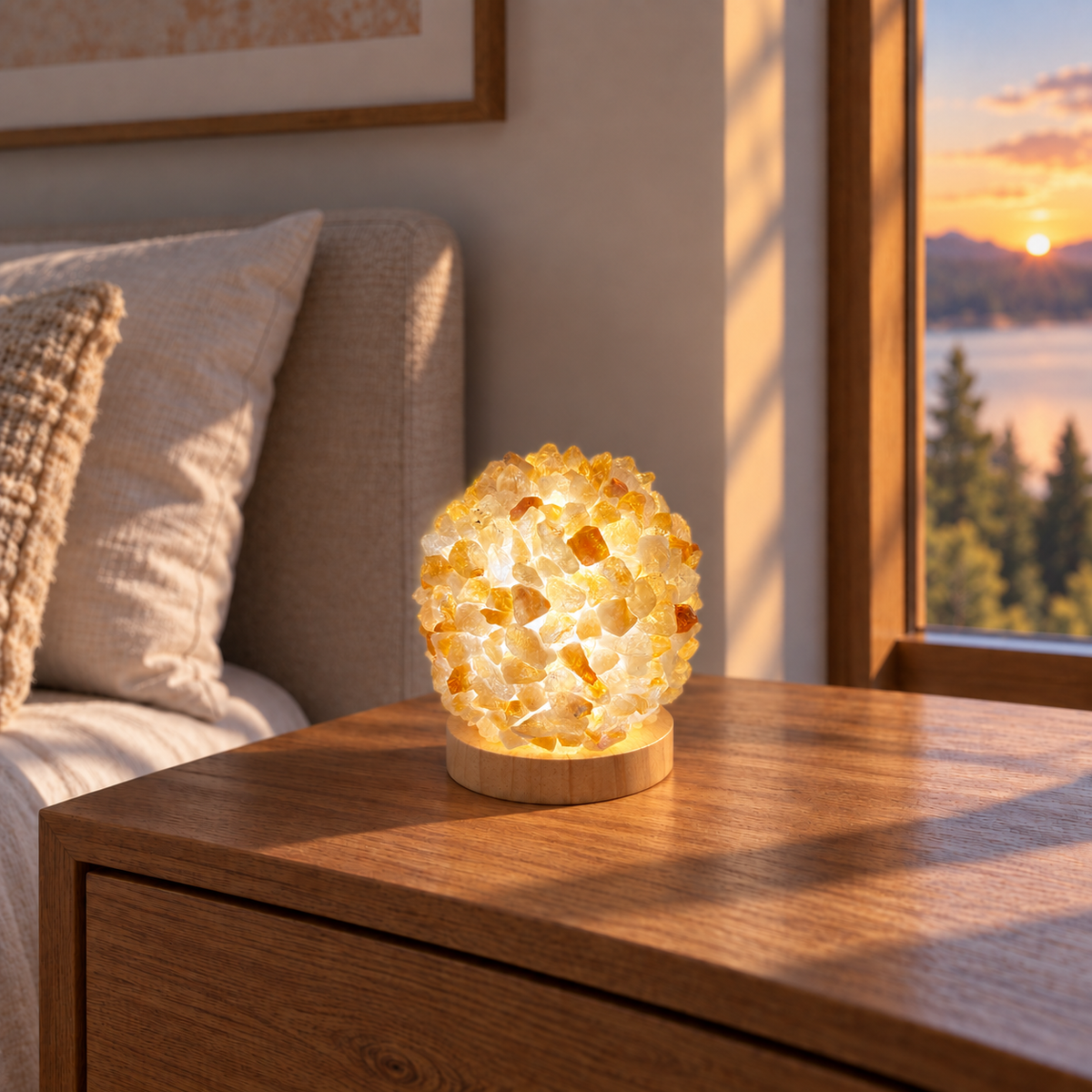 Citrine Cluster Lamp