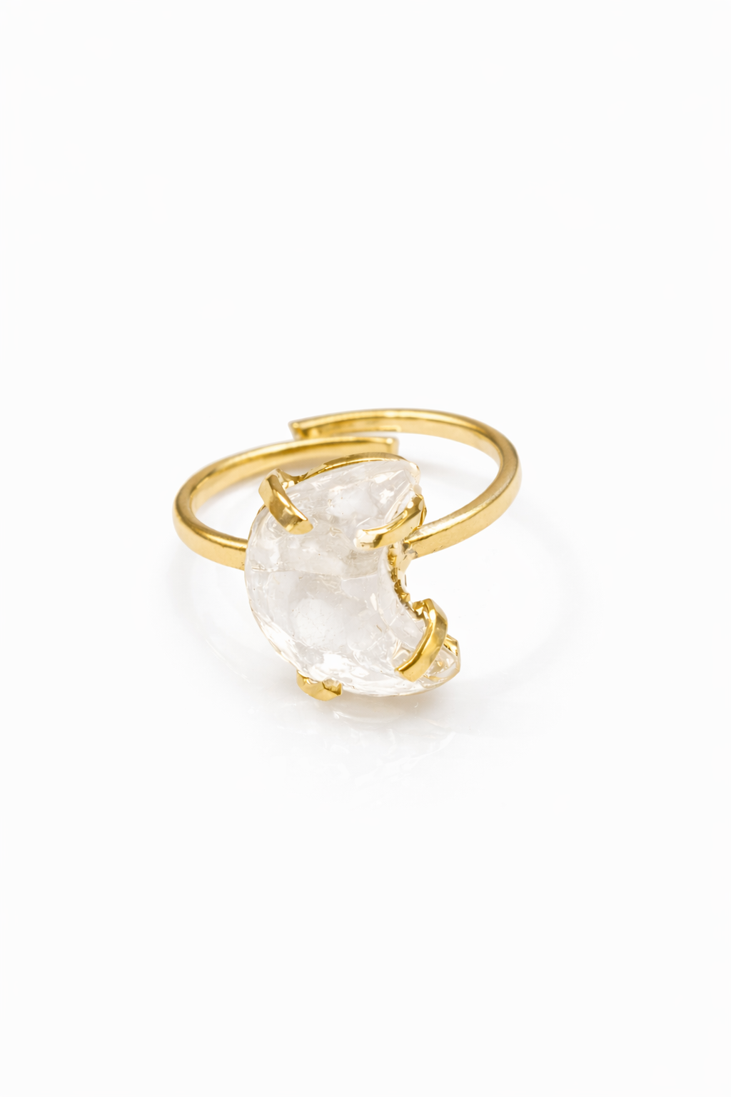 Clear Quartz Moon Ring (size 5-8)