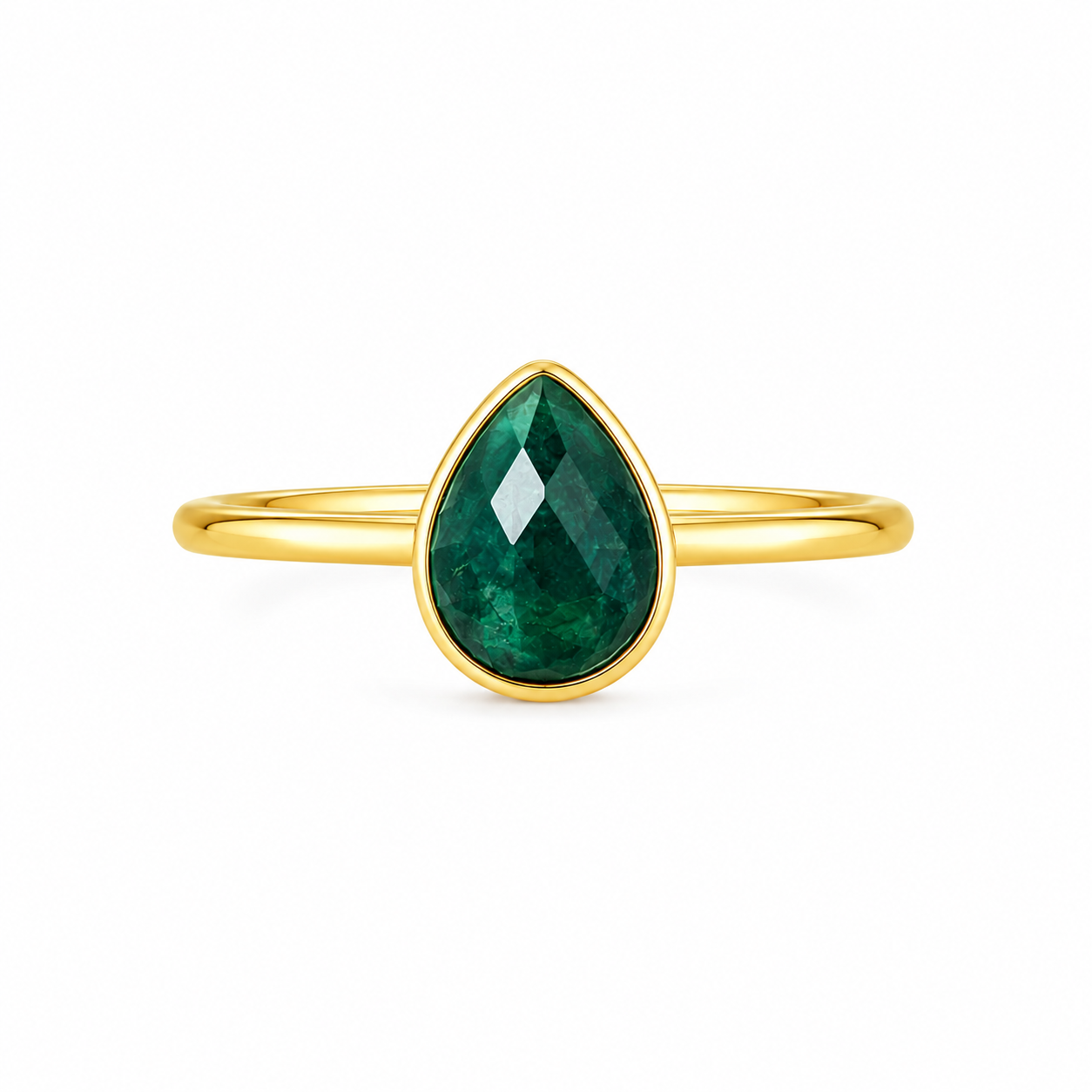 May Birthstone – Emerald Adjustable Sterling Silver Ring