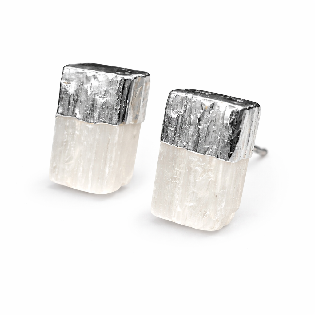 Selenite Stud Earrings