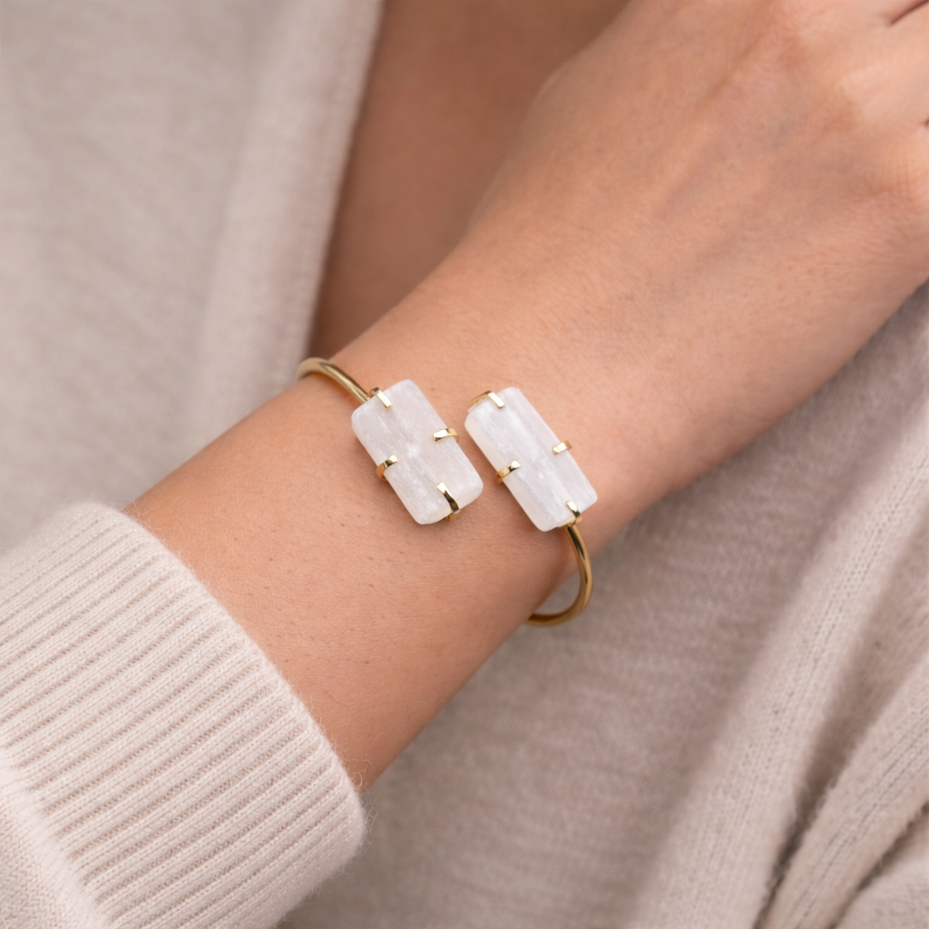 Handmade Double Selenite Bracelet