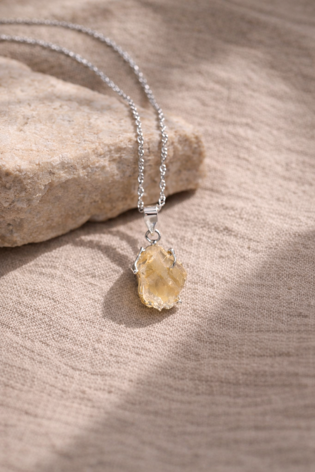 Raw Citrine Necklace – November Birthstone