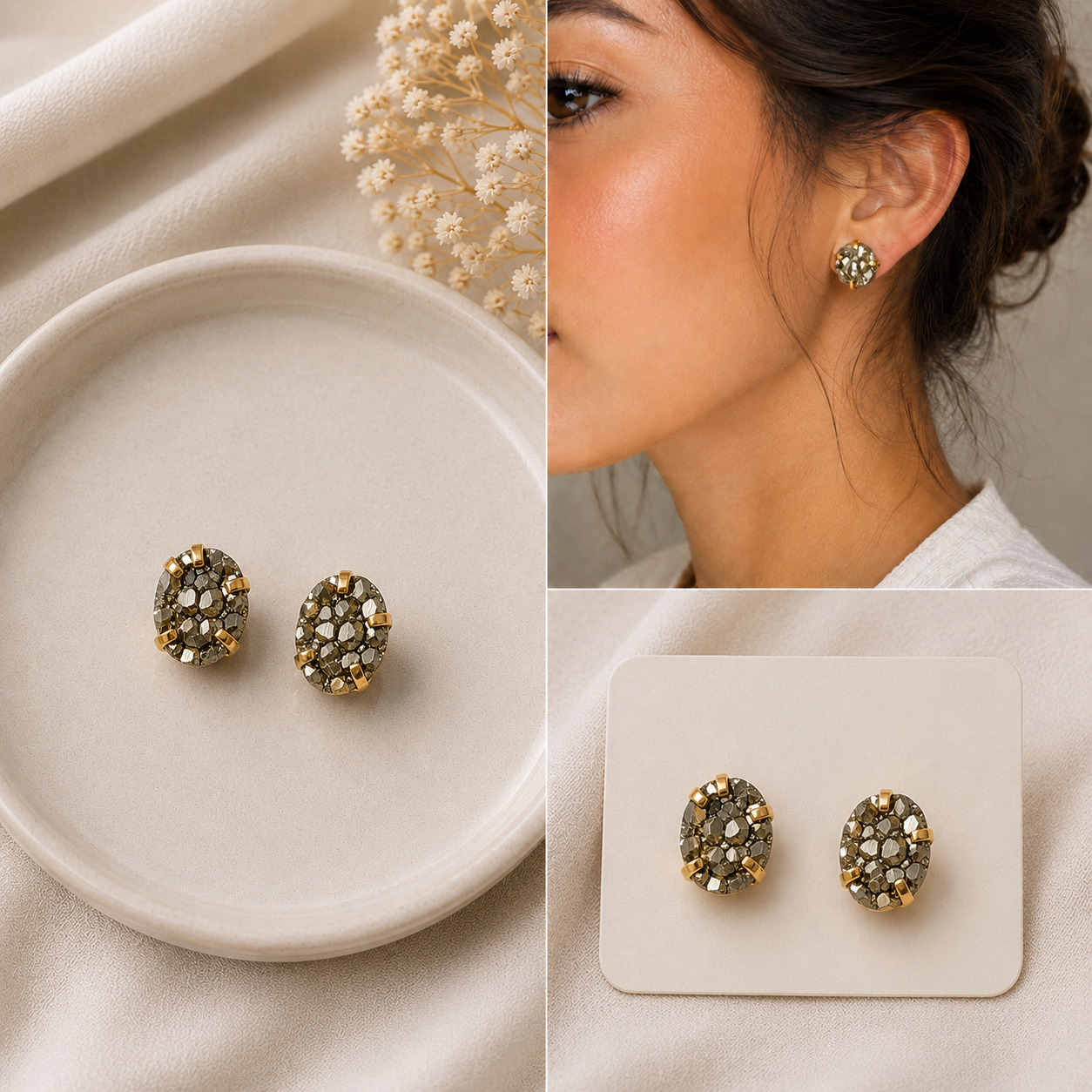 Pyrite Stud Earrings