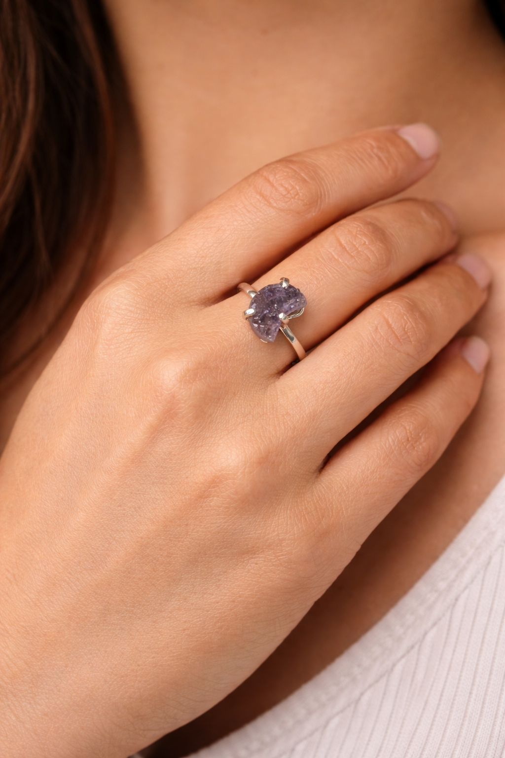 Amethyst Moon Ring (Size 5-8)