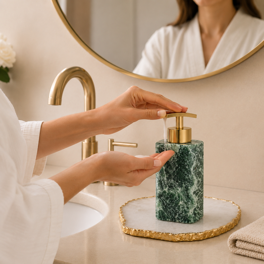 Green Quartz Crystal Soap Dispenser
