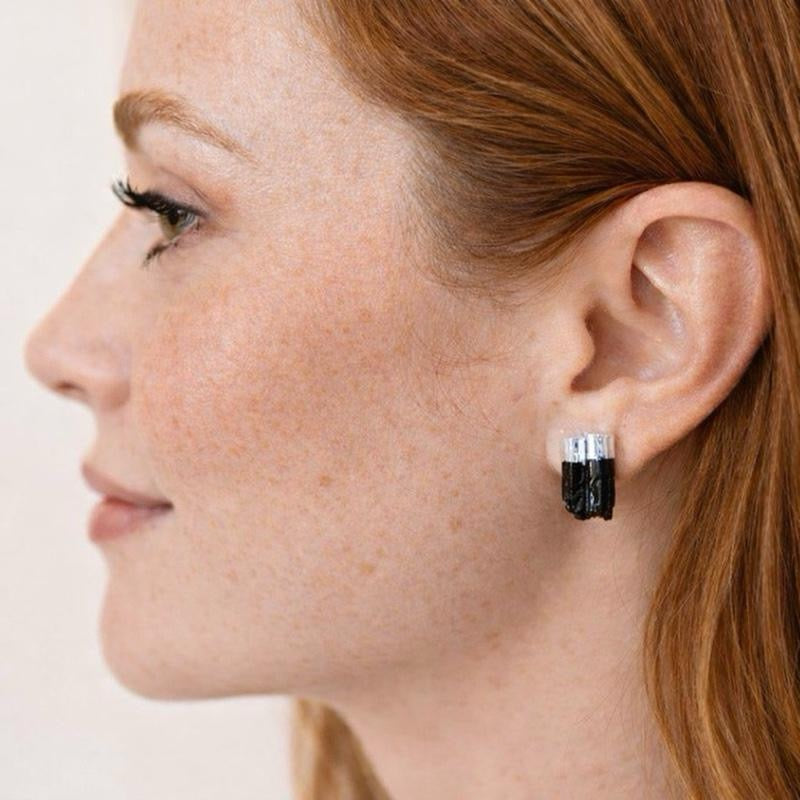Black Tourmaline Stud Earrings