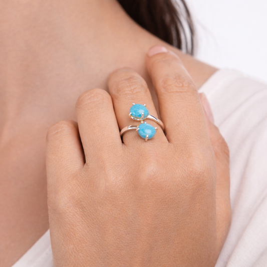 Double Turquoise Ring -December Birthstone