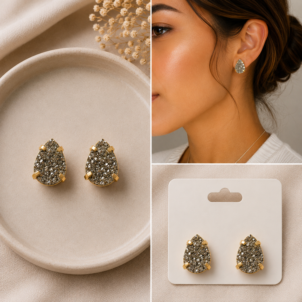 Pyrite Stud Earrings