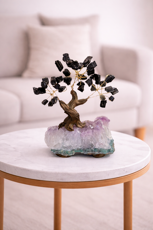 Black Tourmaline & Amethyst Tree of Protection
