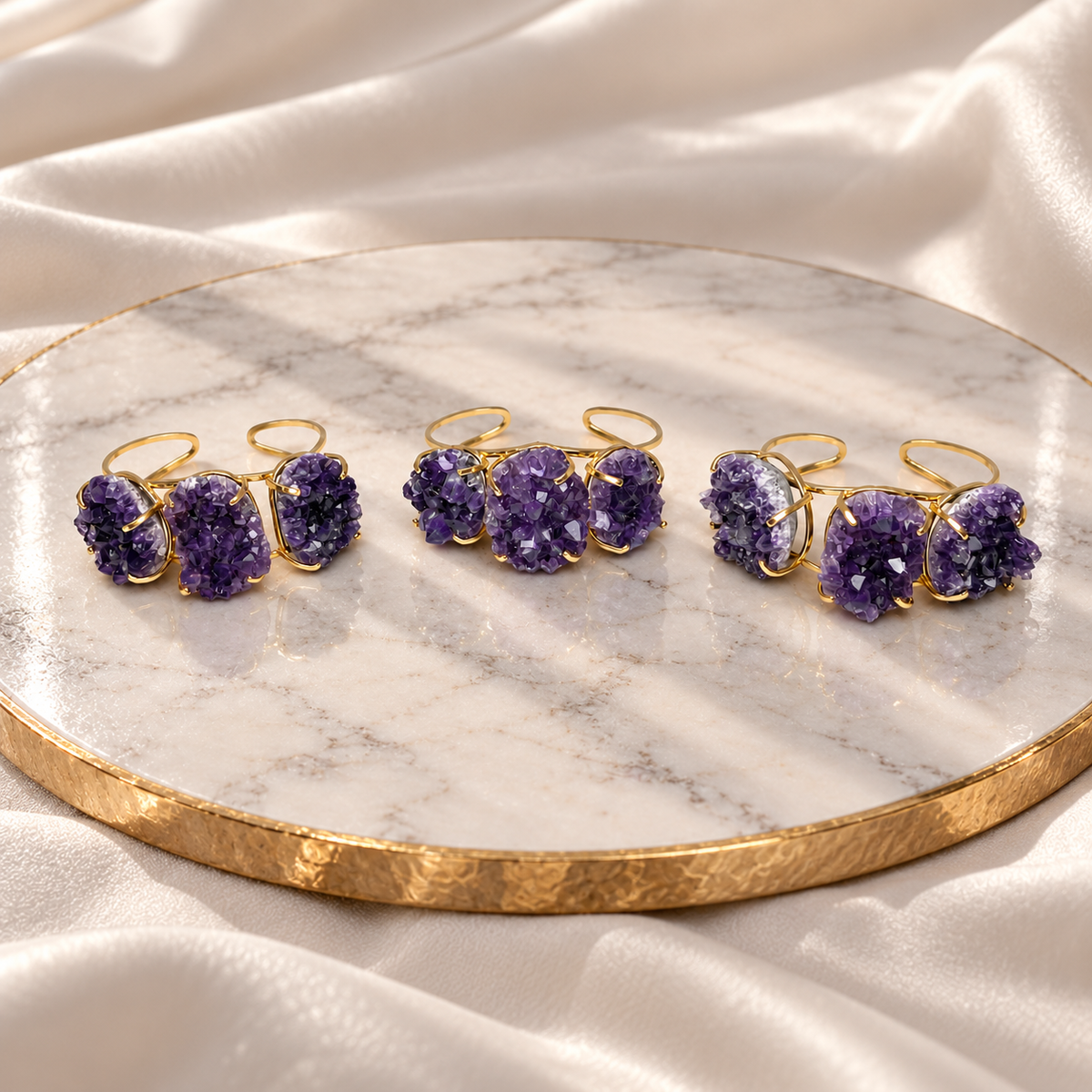 Triple Amethyst Bracelet – February Birthstone