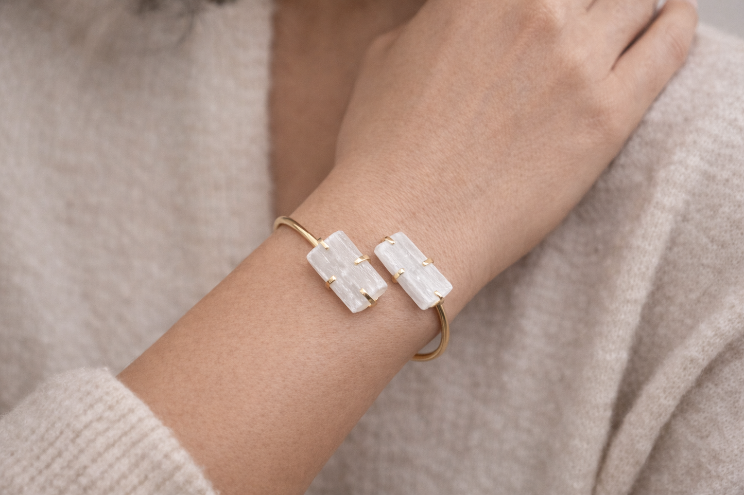 Handmade Double Selenite Bracelet