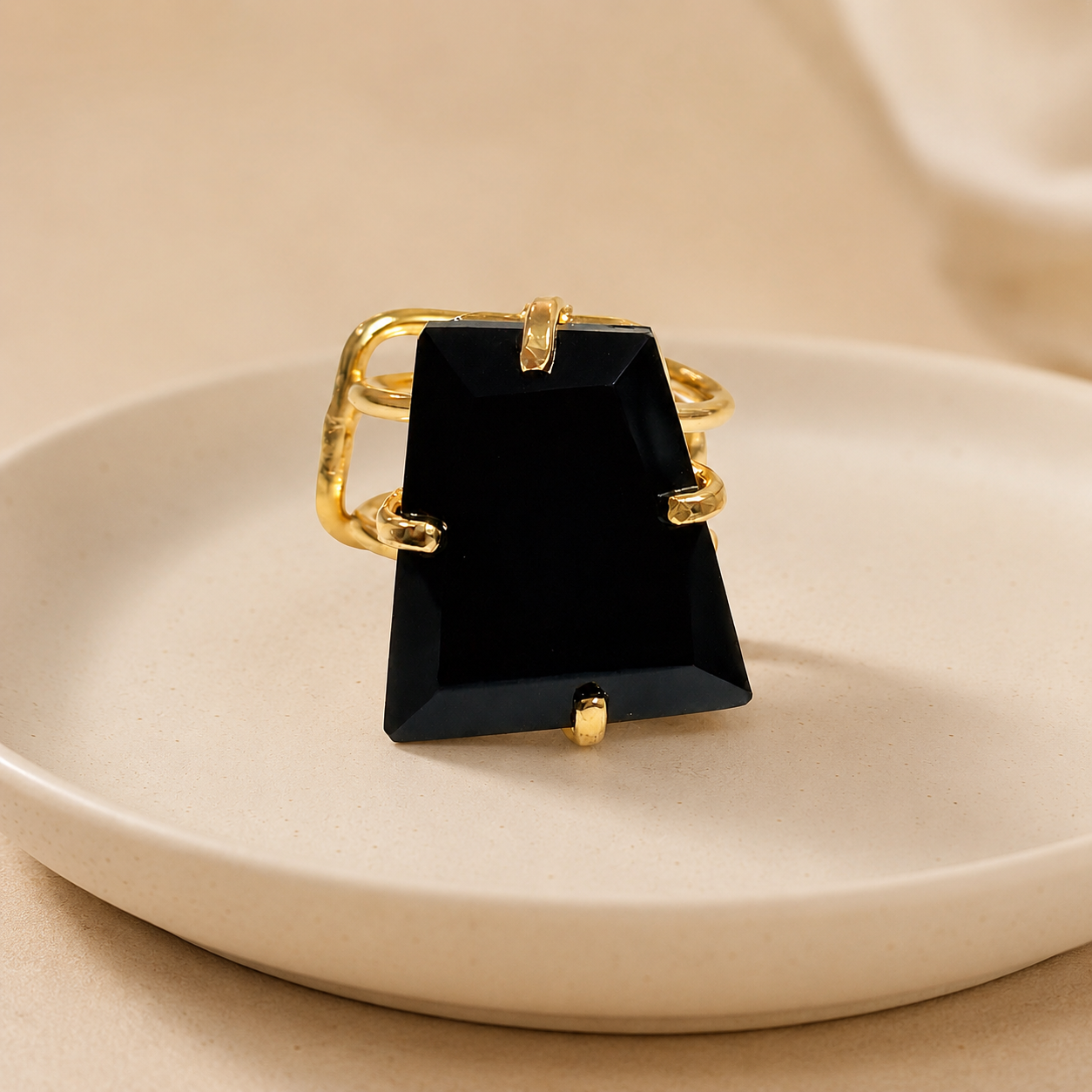Black Obsidian Ring -Medium Size 5-9