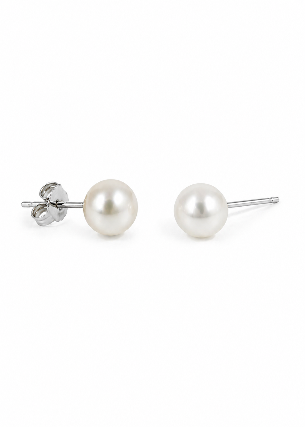 925 Silver Pearl Studs -June Birthstone
