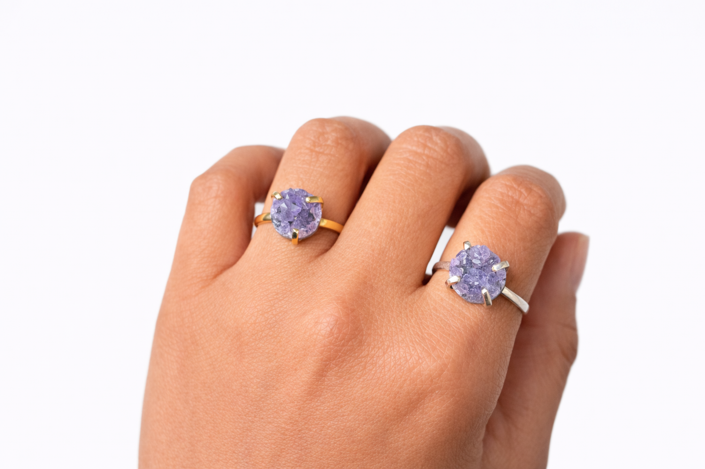 Amethyst Solitaire Ring (Size 5-8)