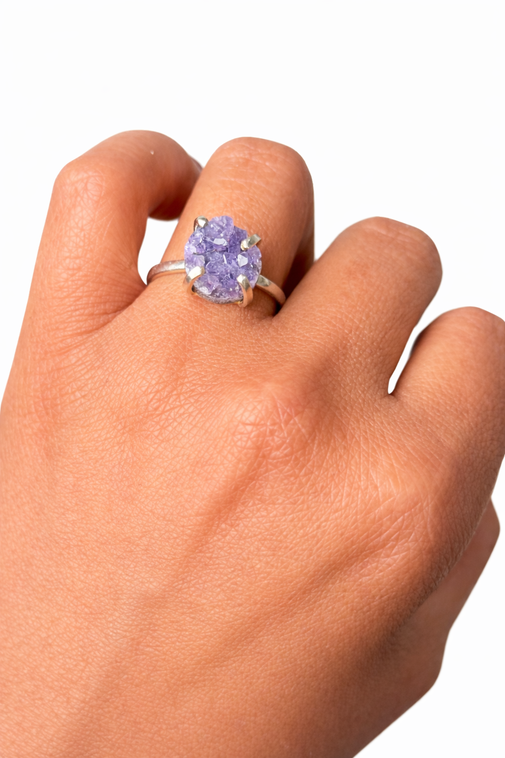 Amethyst Solitaire Ring (Size 5-8)