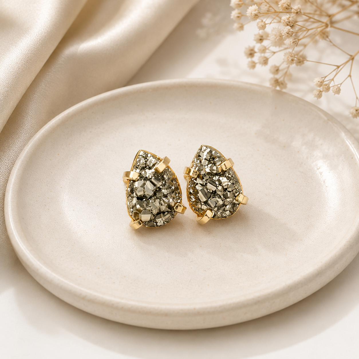 Pyrite Stud Earrings