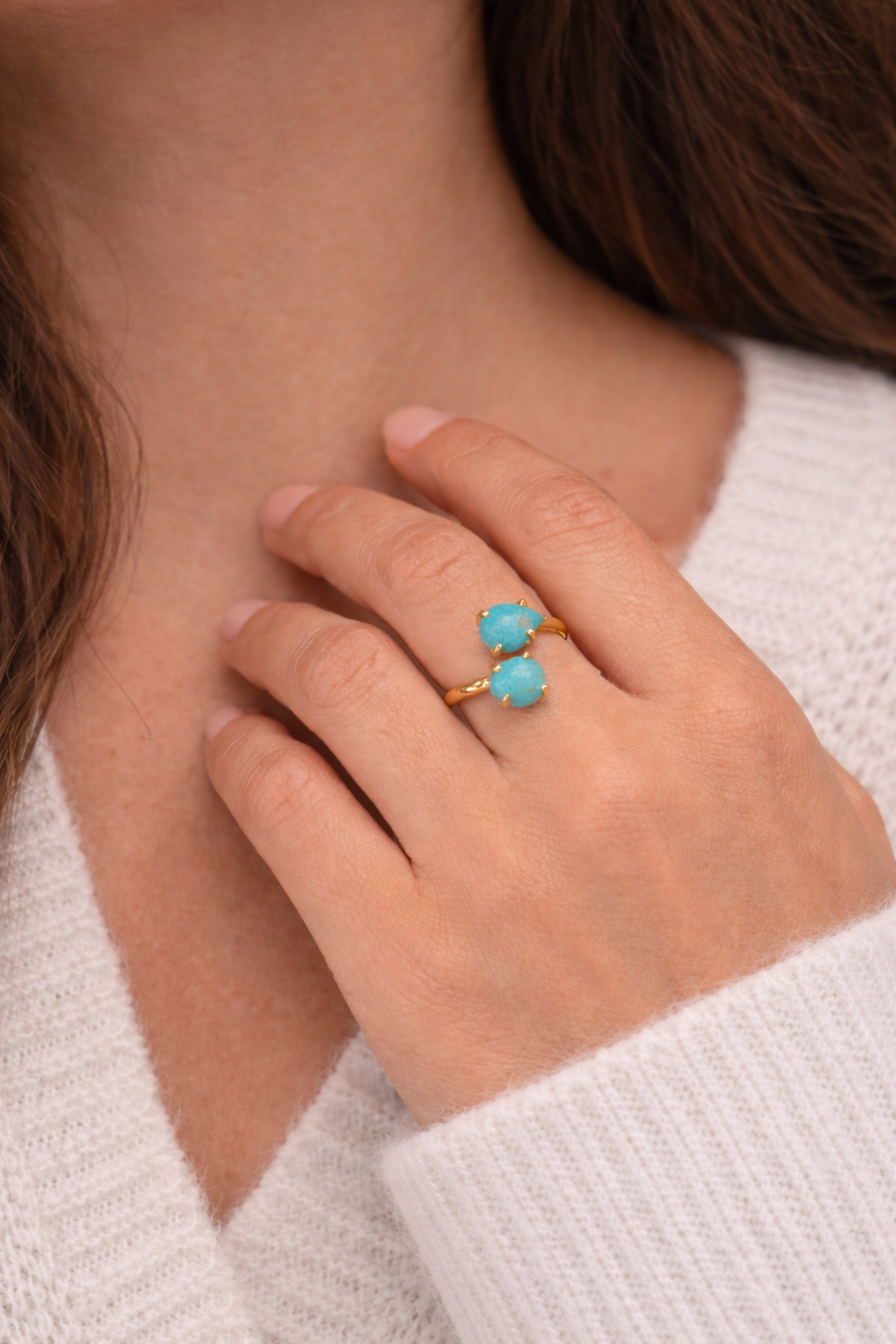 Desert Sky Double Turquoise Ring