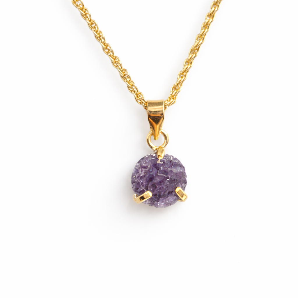 Amethyst Druzy (Gold plated over 925 sterling silver)