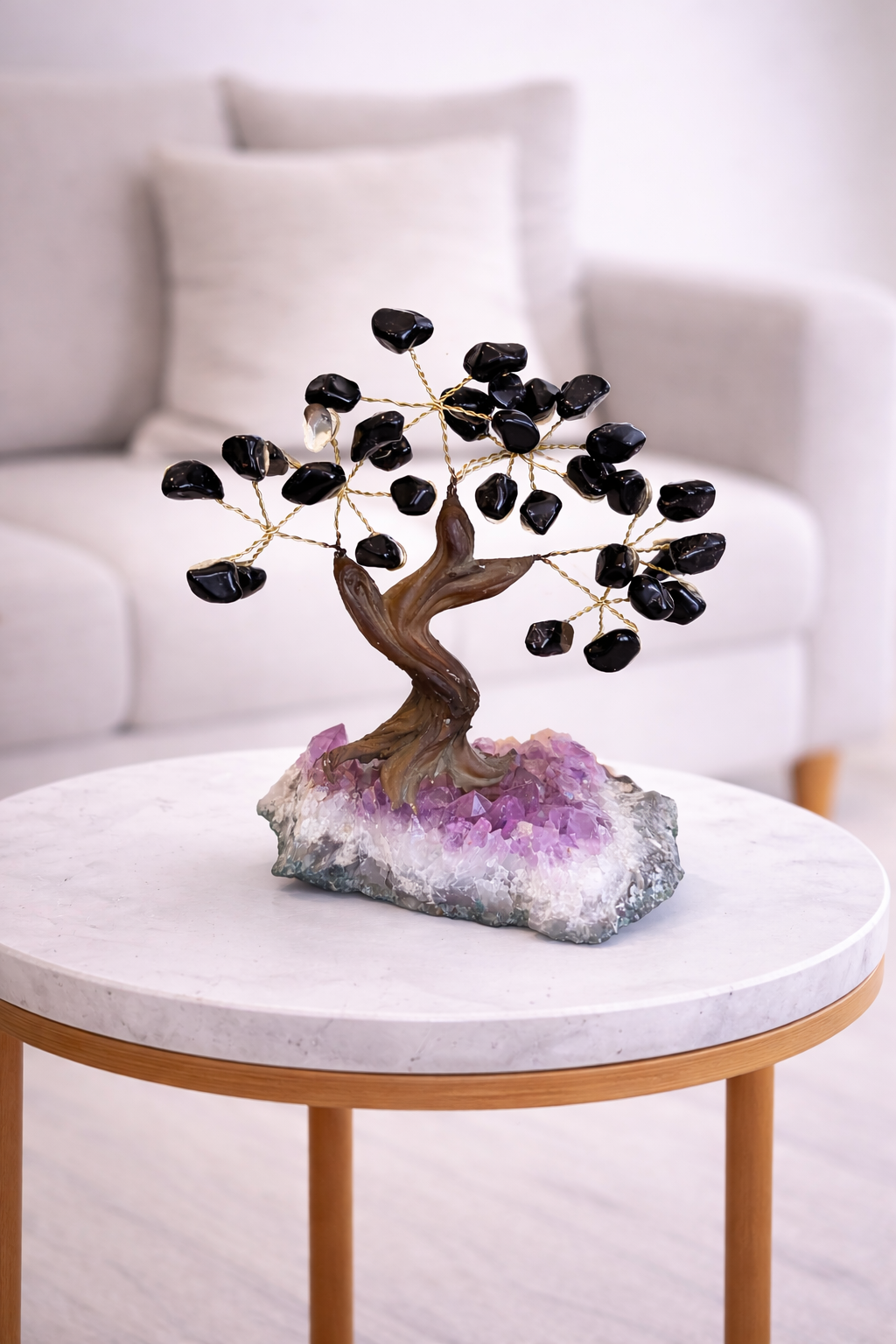 Obsidian & Amethyst Tree of Protection