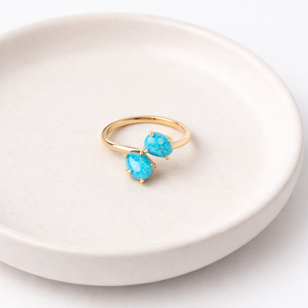 Double Turquoise Ring -December Birthstone