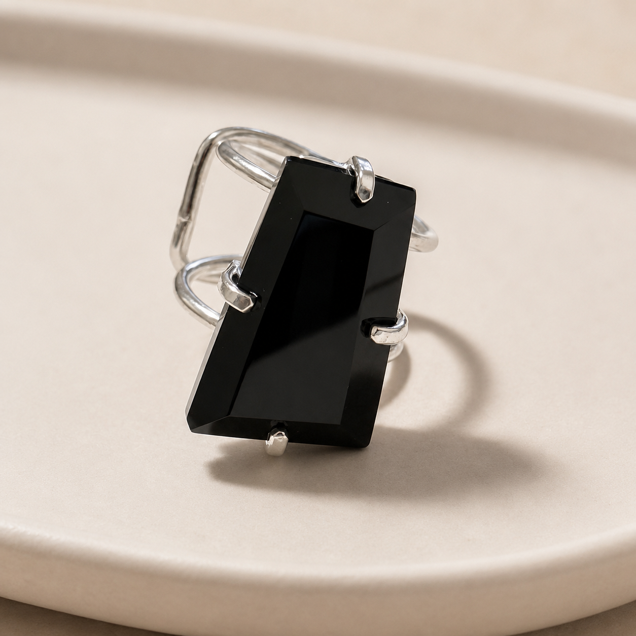 Black Obsidian Ring -Medium Size 5-9