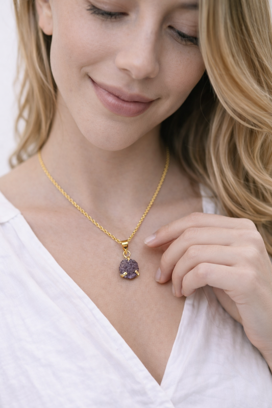 Amethyst Druzy (Gold plated over 925 sterling silver)