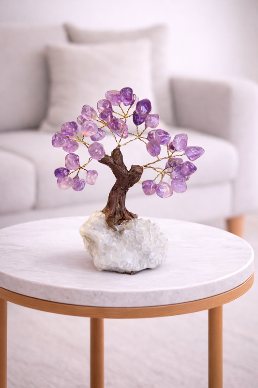 Amethyst & White Quartz Tree of Balance