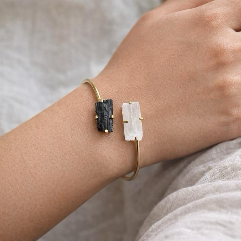 Double Tourmaline & Selenite Bracelet