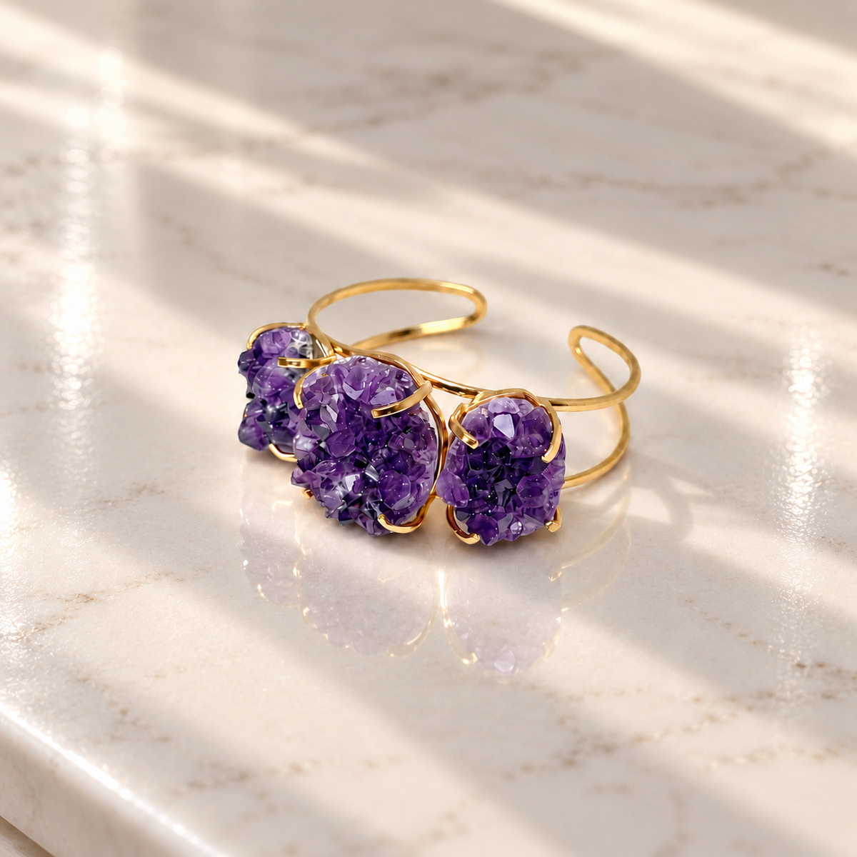 Triple Amethyst Bracelet – February Birthstone