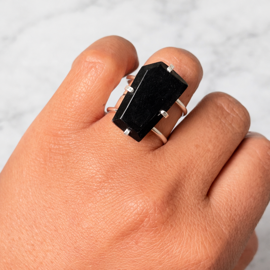 Black Obsidian Ring (Adjustable 5-9)