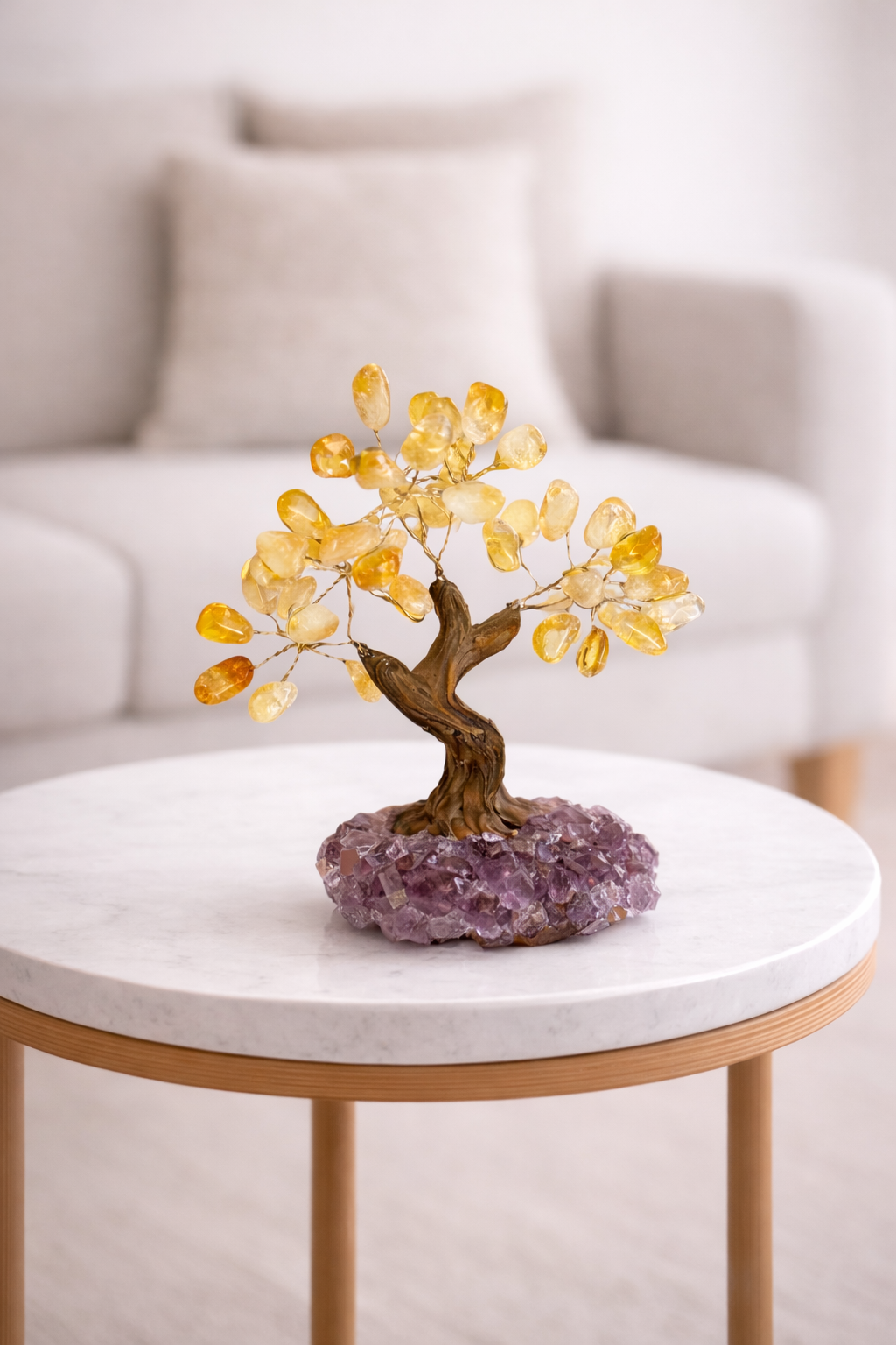 Citrine & Amethyst Tree of Abundance