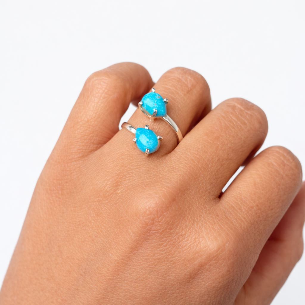 Double Turquoise Ring -December Birthstone