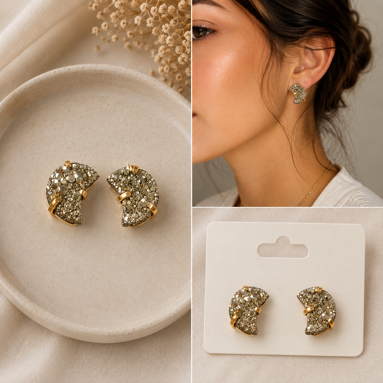 Pyrite Stud Earrings