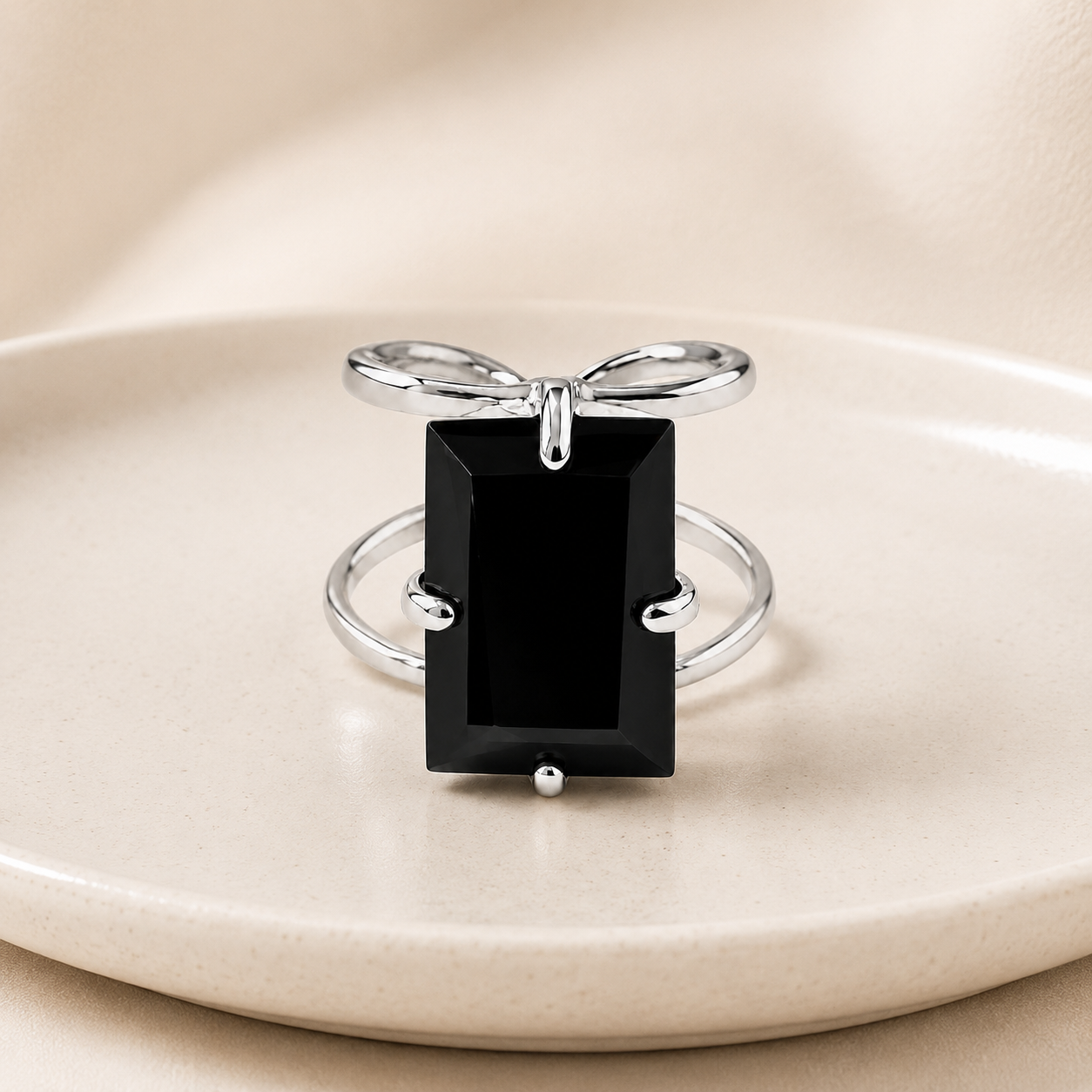 Black Obsidian Ring – Large Size 6–10