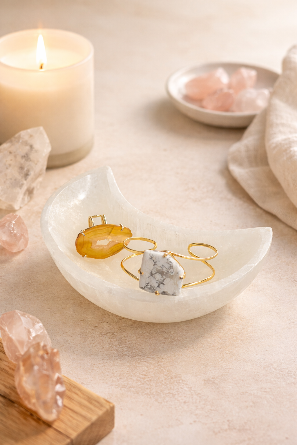 Crescent Moon Selenite Bow