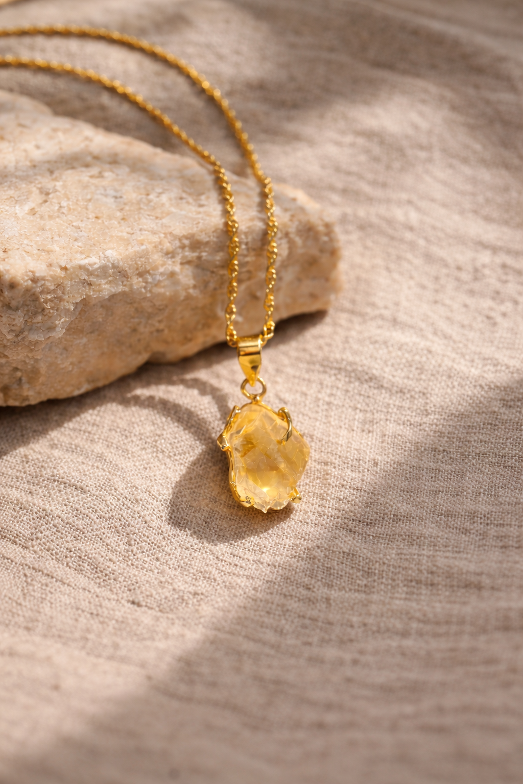 Raw Citrine Necklace – November Birthstone