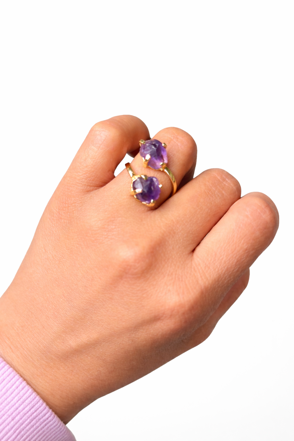 Double Amethyst Ring (Size 5-9)