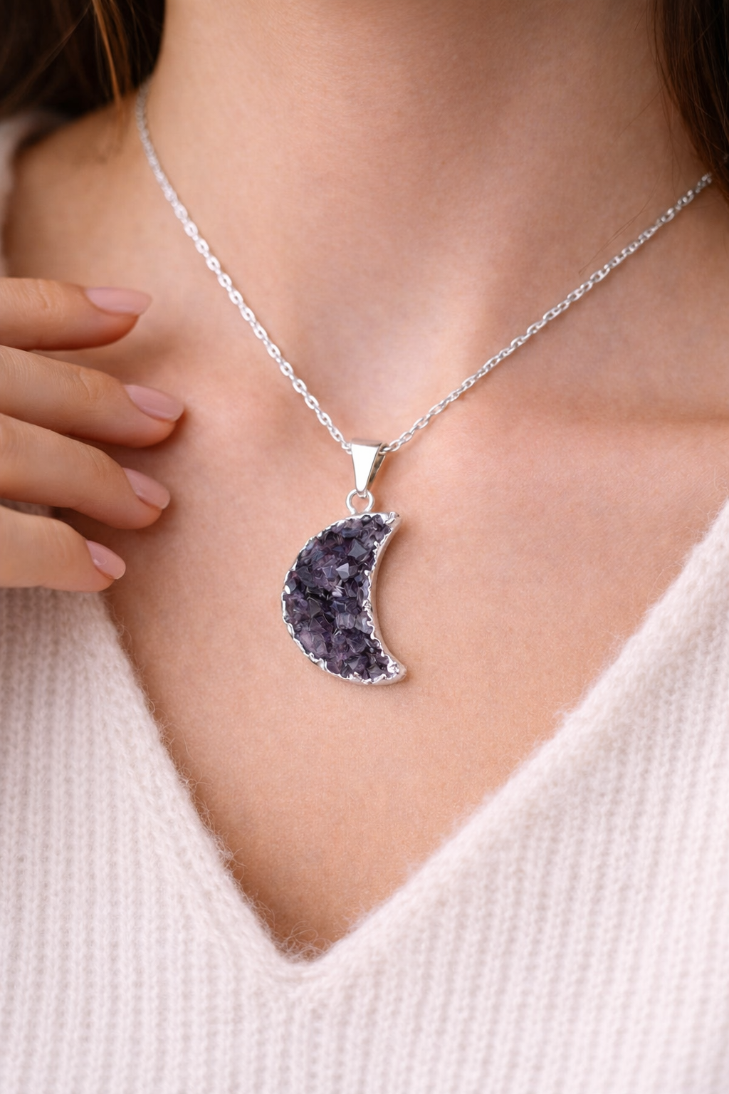 Amethyst Moon Necklace