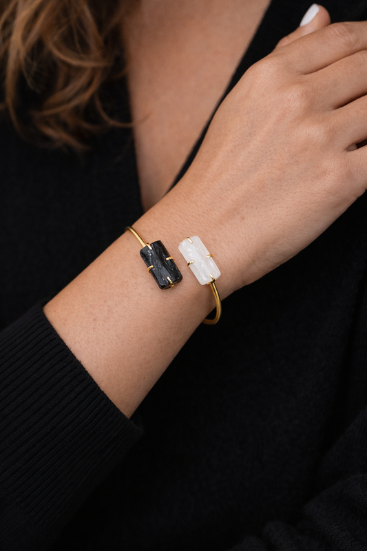 Double Tourmaline & Selenite Bracelet