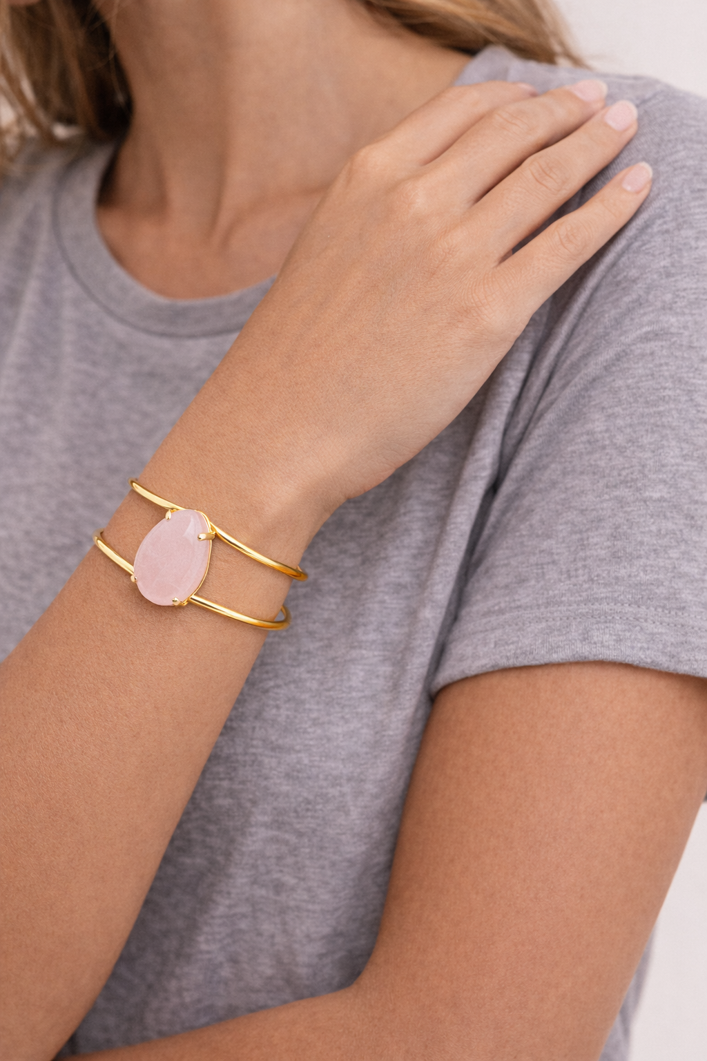 Rose Quartz Drop Bracelet
