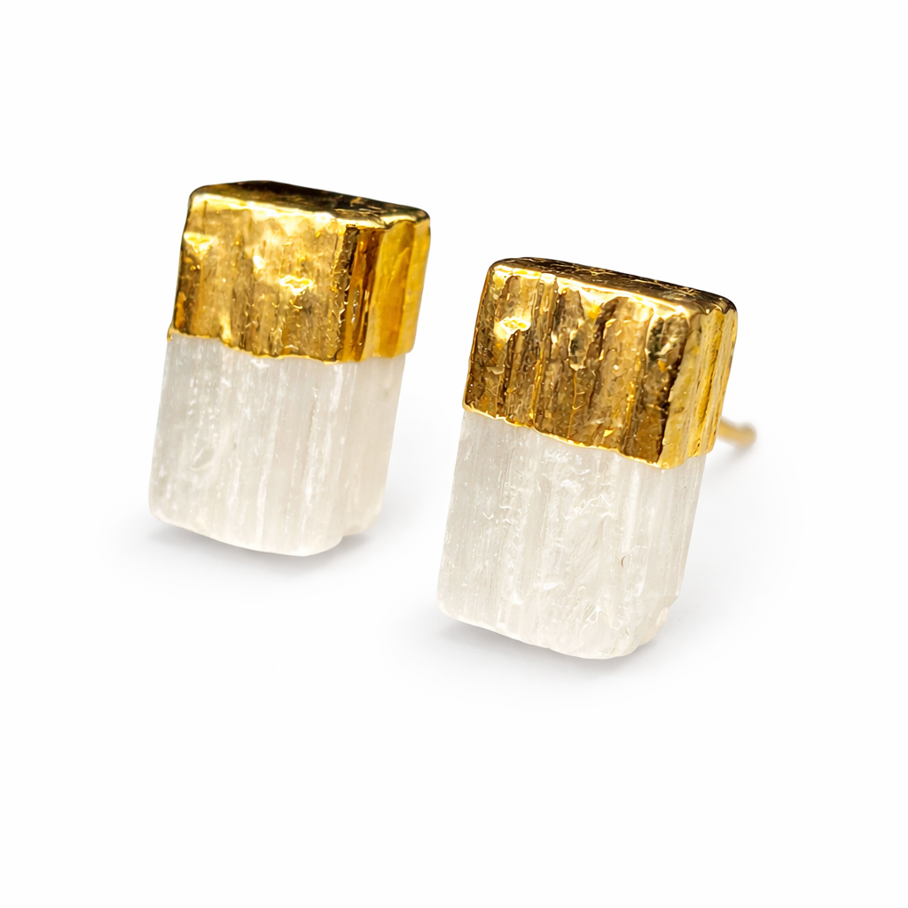 Selenite Stud Earrings