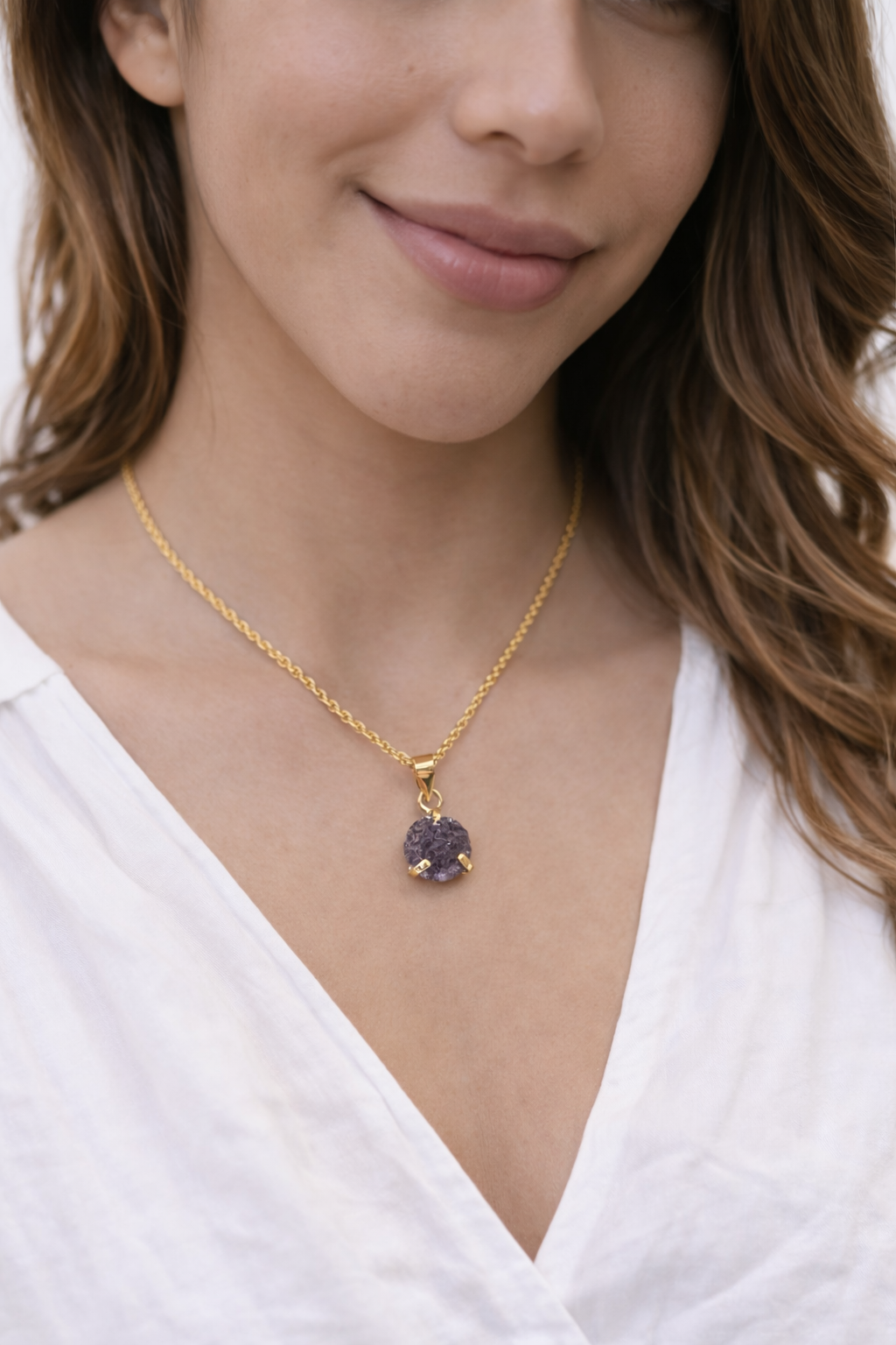 Amethyst Druzy (Gold plated over 925 sterling silver)