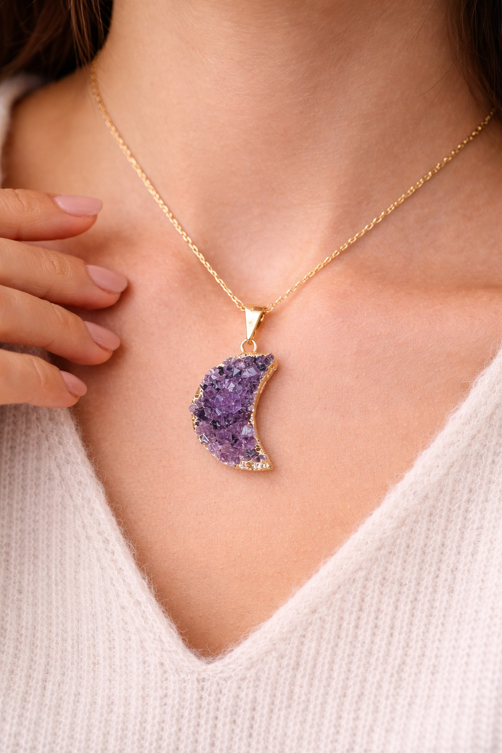 Amethyst Moon Necklace
