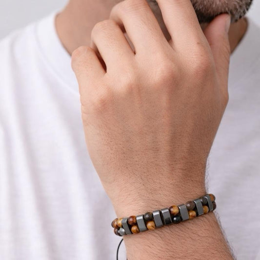 Tiger’s Eye & Hematite Men’s Bracelet
