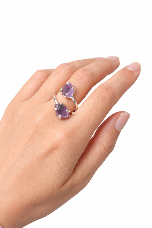 Double Amethyst Ring (Size 5-9)
