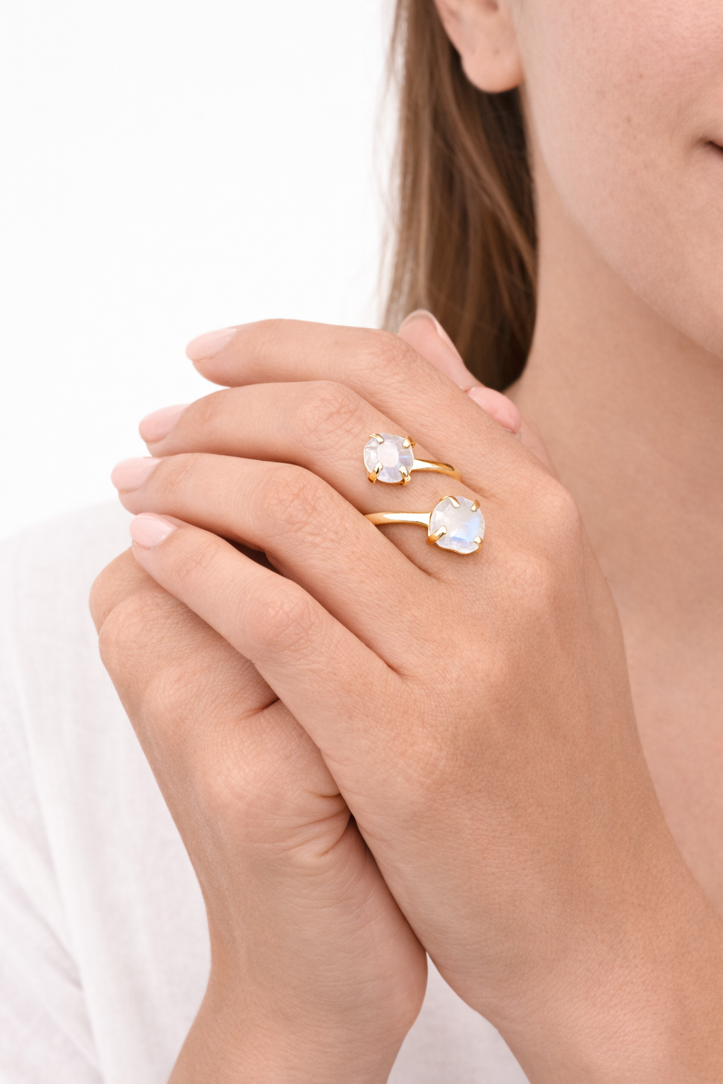 Moonstone Dual Ring – June Birthstone