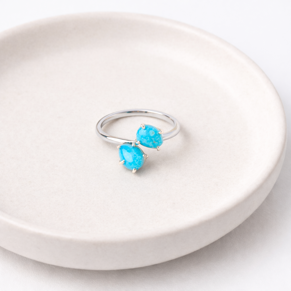 Double Turquoise Ring -December Birthstone