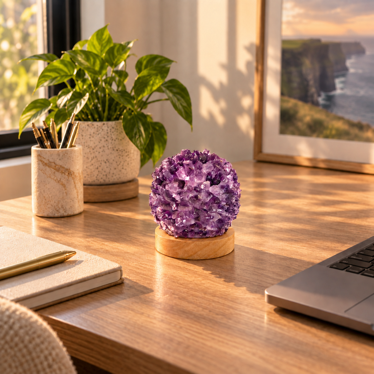 Amethyst Sphere Lamp